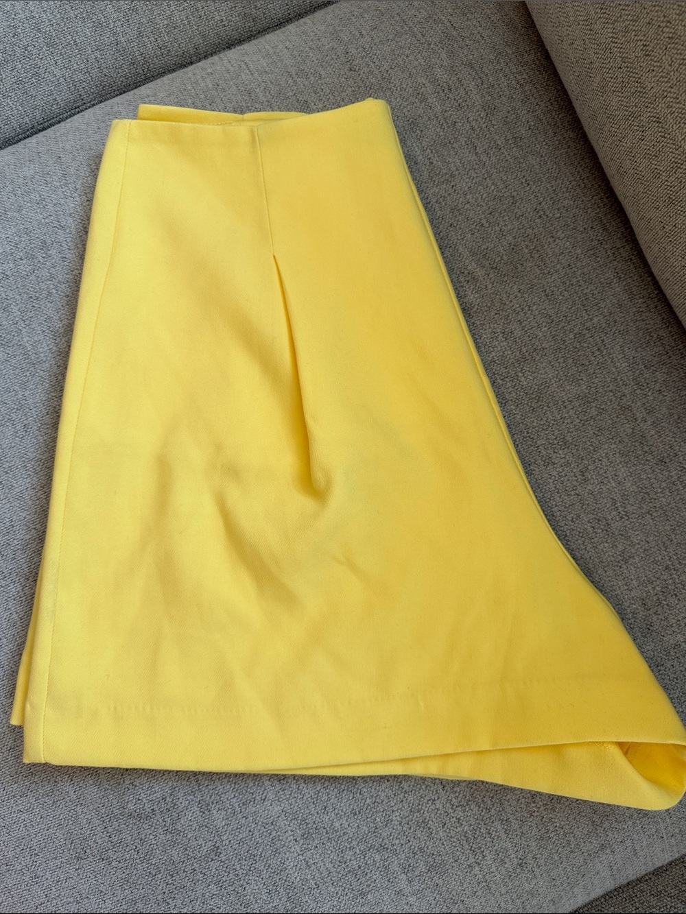 stradivarius Lemon Yellow High-Waist A-Line Shorts